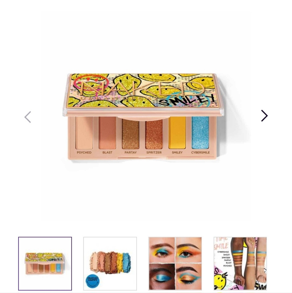 Urban Decay X SMILEY: Naked Mucho Happy Mini Eyeshadow Palette -BNIB!! - Picture 2 of 16